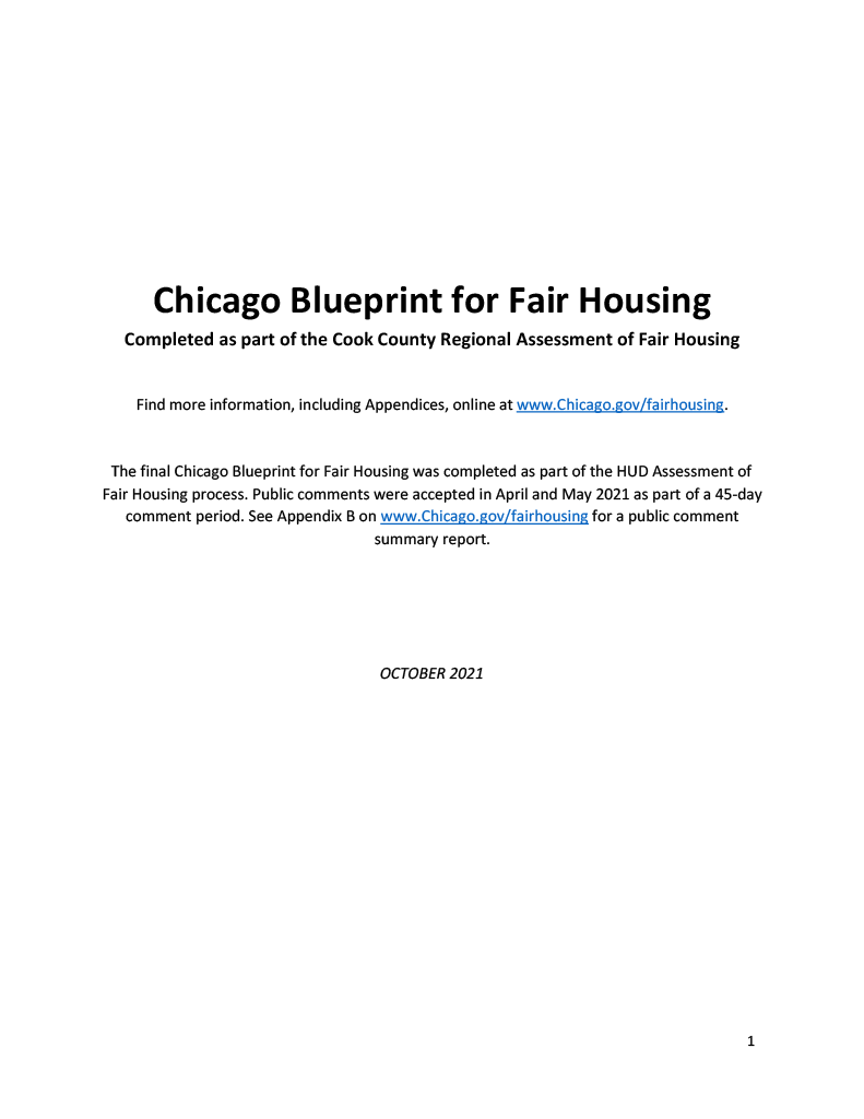 Chicago Blueprint for Fair Housing